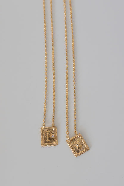 scapular necklace in golden silver