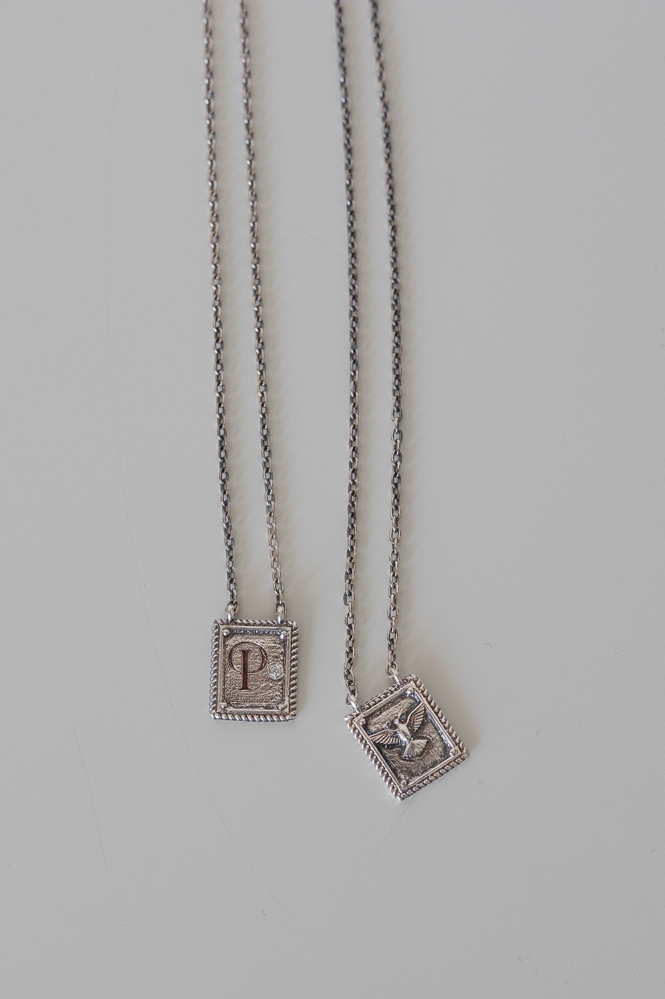 scapular necklace in silver 